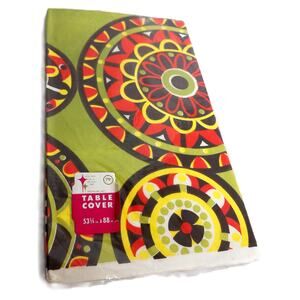 Vintage Tuttle Press Psychedelic Geometric Tablecloth Cover New